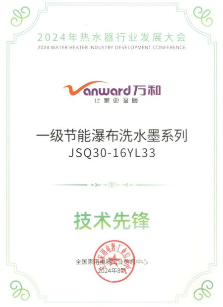 万和热水器JSQ30-16YL33开云 开云体育平台获“技术先锋”奖 一级节能每年省441元